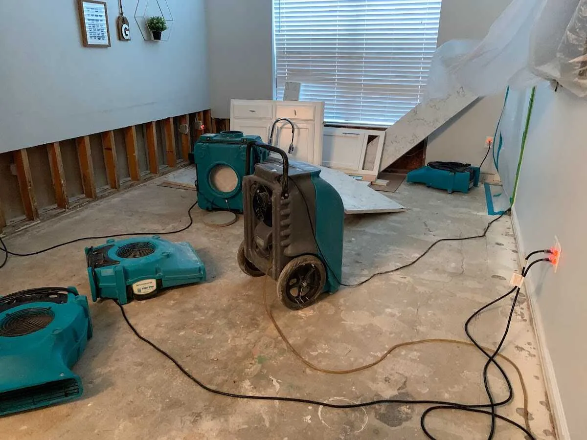 Dehumidifier in flood-cut room for Water Extraction & Removal in Winthrop Harbor